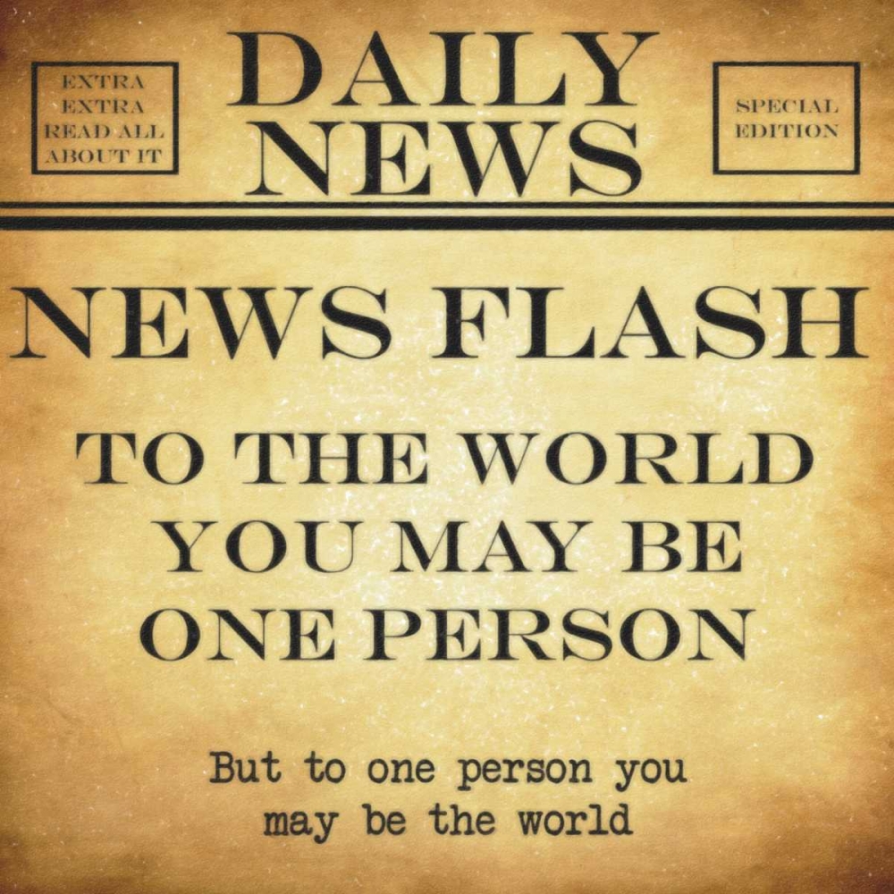 NEWS FLASH One Person art print by Taylor Greene for $57.95 CAD