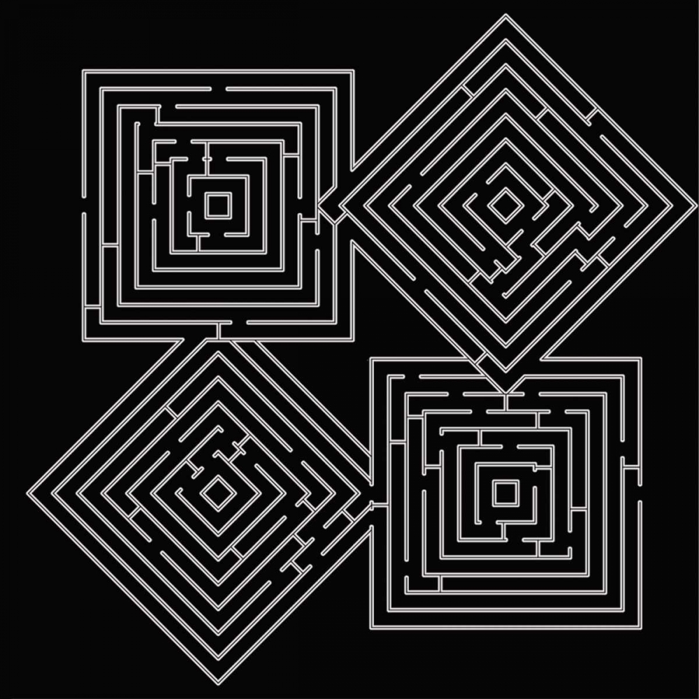 QUAD LABYRINTH ON BLACK art print by Taylor Greene for $57.95 CAD