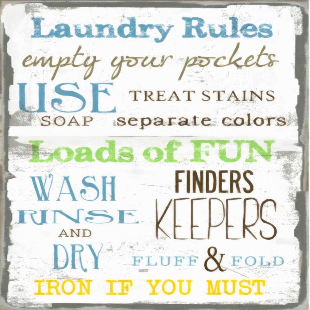 LAUNDRY RULES art print by Taylor Greene for $57.95 CAD
