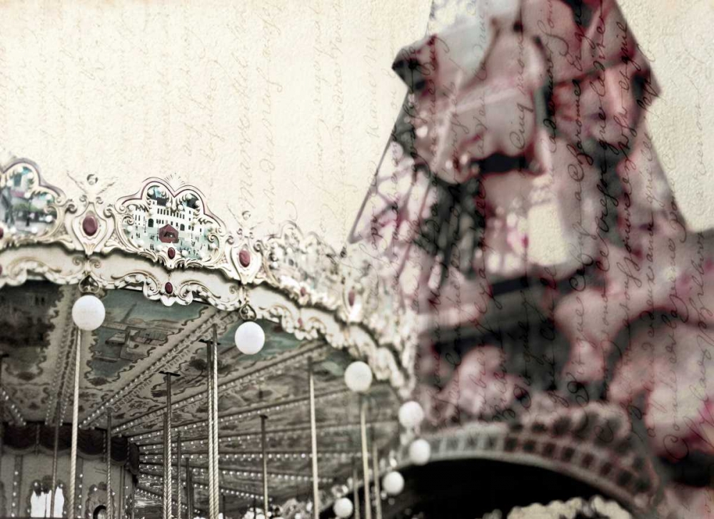Vintage Carousel art print by Tracey Telik for $57.95 CAD