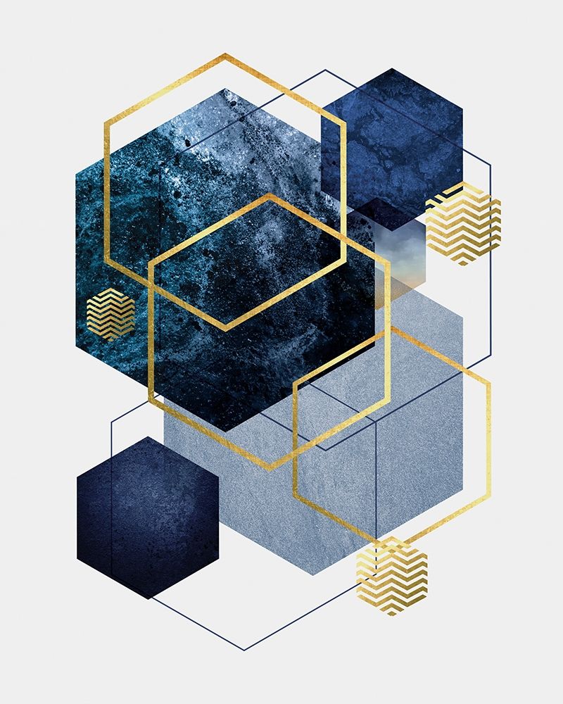 Navy Gold Geo 2 art print by Urban Epiphany for $57.95 CAD