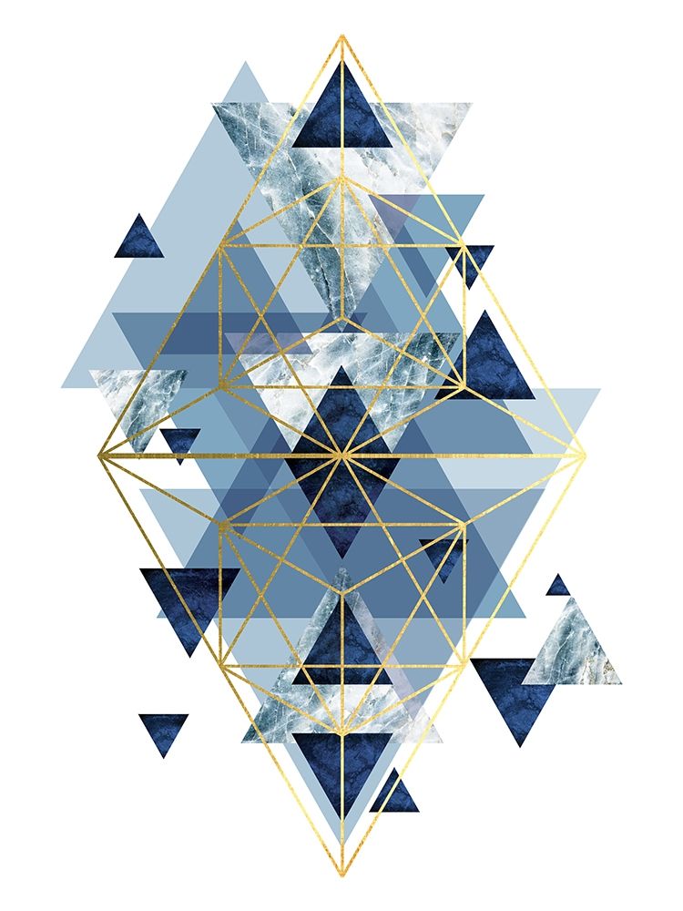 Navy Gold   Geometric art print by Urban Epiphany for $57.95 CAD