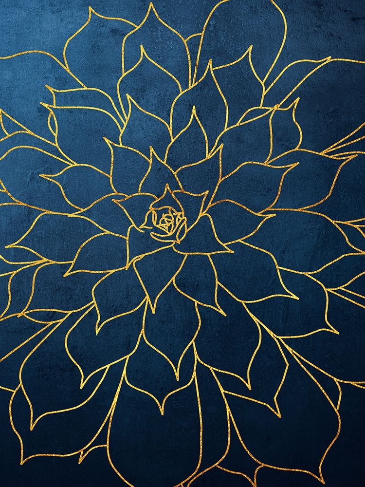 Navy Gold Succulent 1 art print by Urban Epiphany for $57.95 CAD