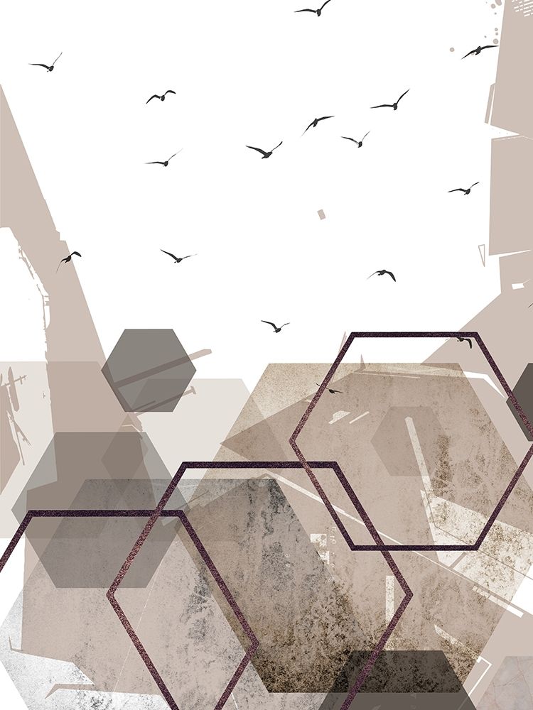 Abstract Hexagons Beige art print by Urban Epiphany for $57.95 CAD