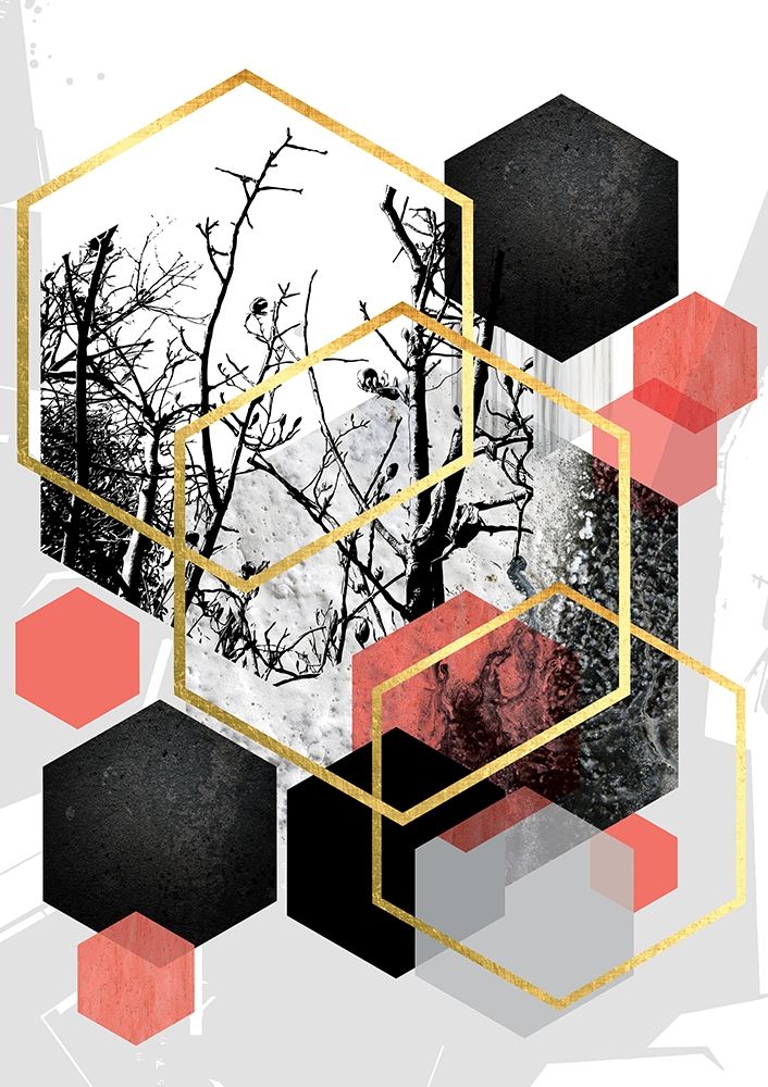 Black White Coral Geometric art print by Urban Epiphany for $57.95 CAD