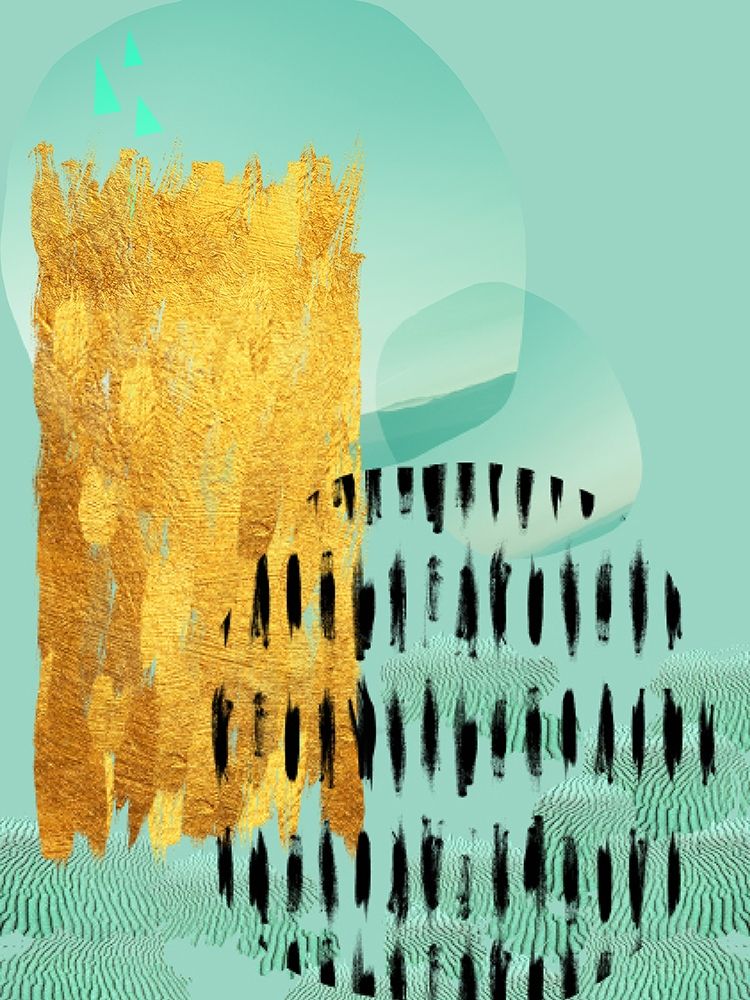 Scandi Abstract Mint Gold art print by Urban Epiphany for $57.95 CAD
