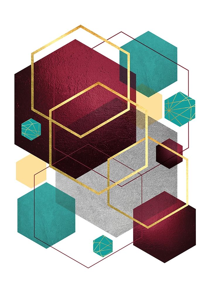 Teal Yellow Burgundy 2 art print by Urban Epiphany for $57.95 CAD