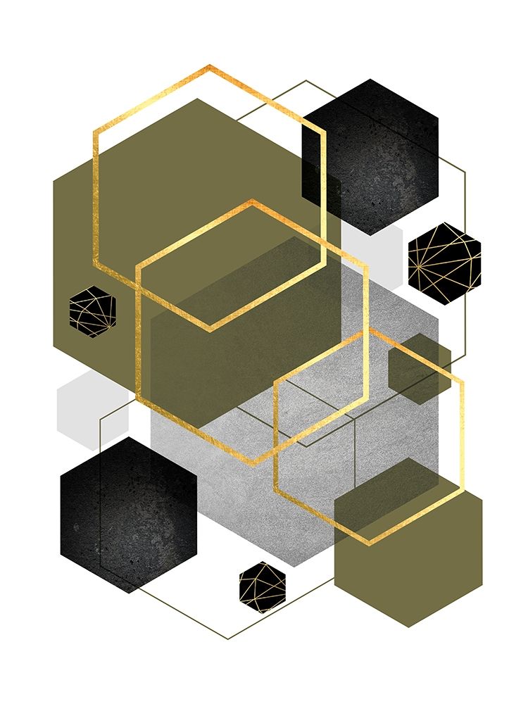 Olive Black Gold Geo 5 art print by Urban Epiphany for $57.95 CAD