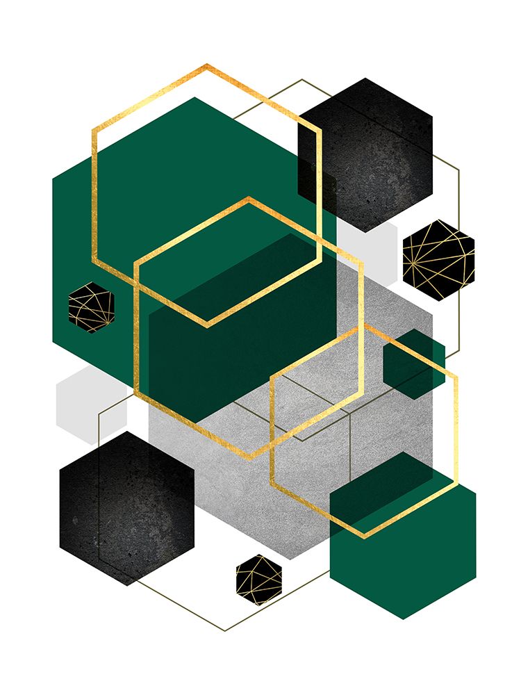 Green Black Gold Geo 1 art print by Urban Epiphany for $57.95 CAD