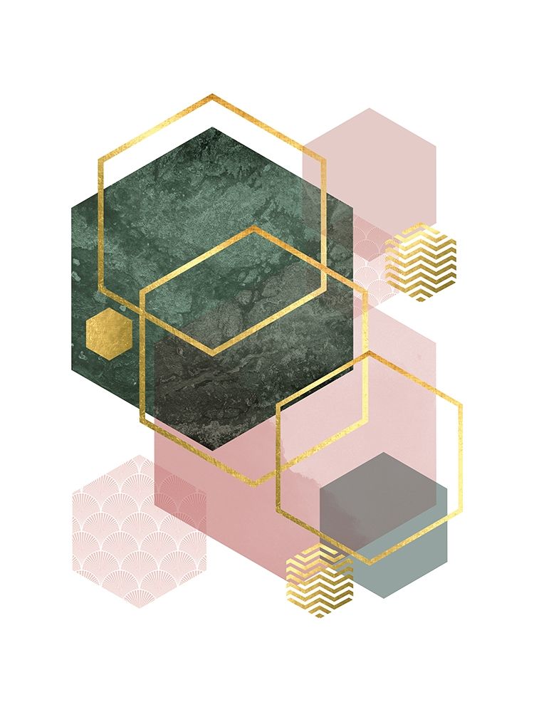 Pink Green Geo 1 art print by Urban Epiphany for $57.95 CAD