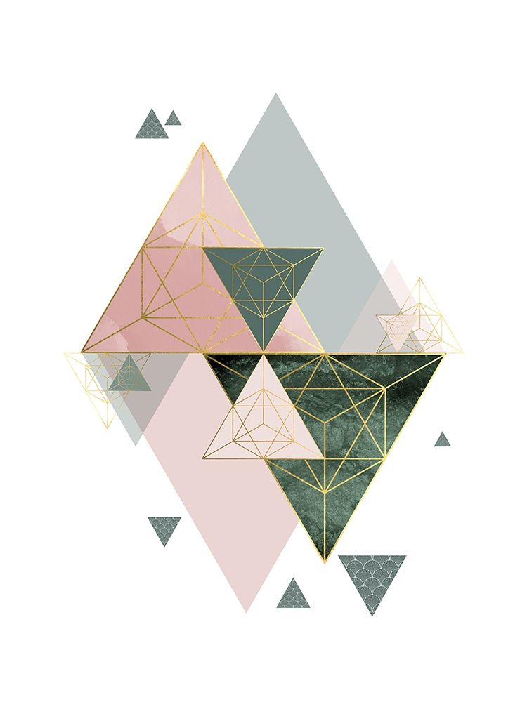 Pink Green Geo 3 art print by Urban Epiphany for $57.95 CAD