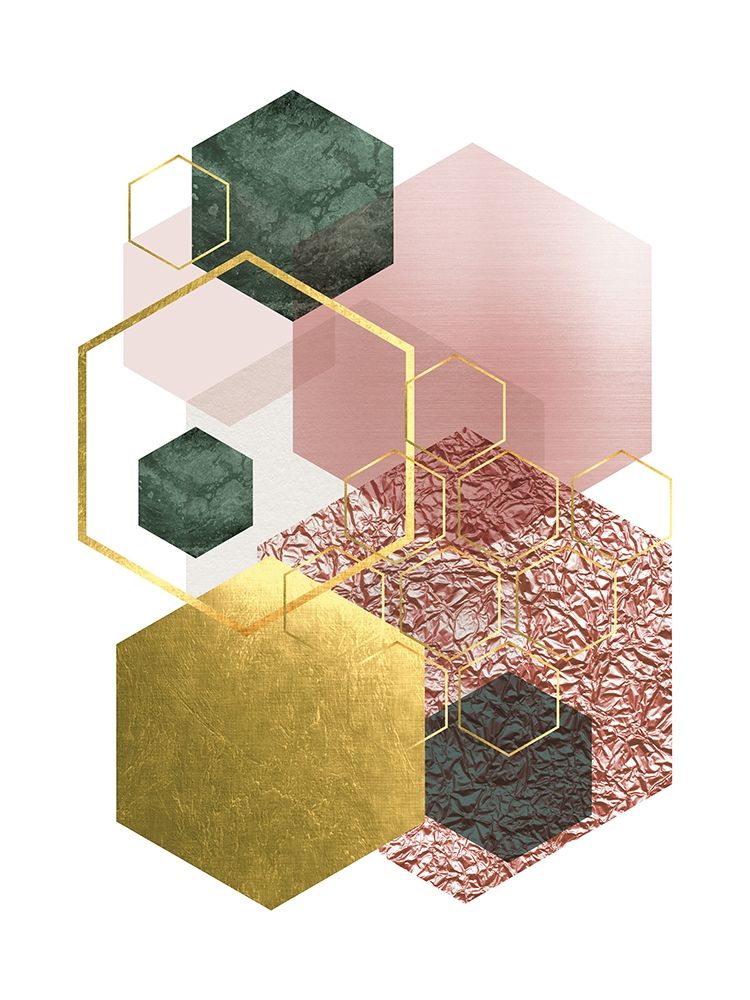 Pink Green Geo 4 art print by Urban Epiphany for $57.95 CAD