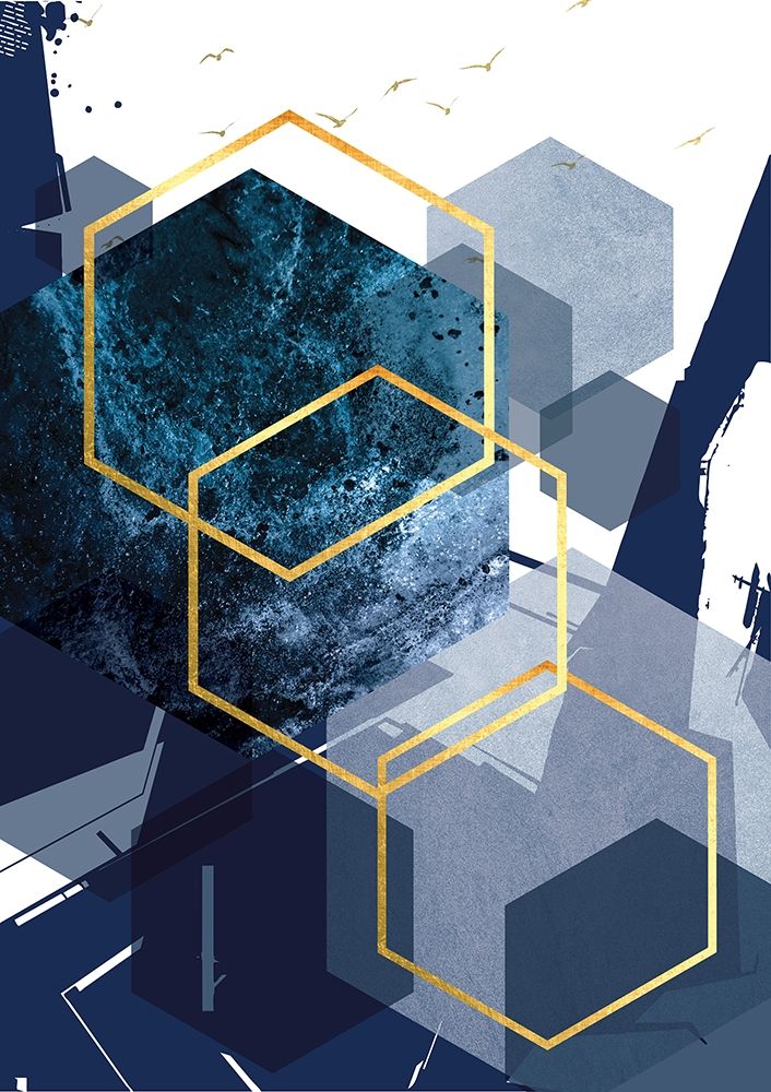 Hexagon Landscape Gold 1 art print by Urban Epiphany for $57.95 CAD