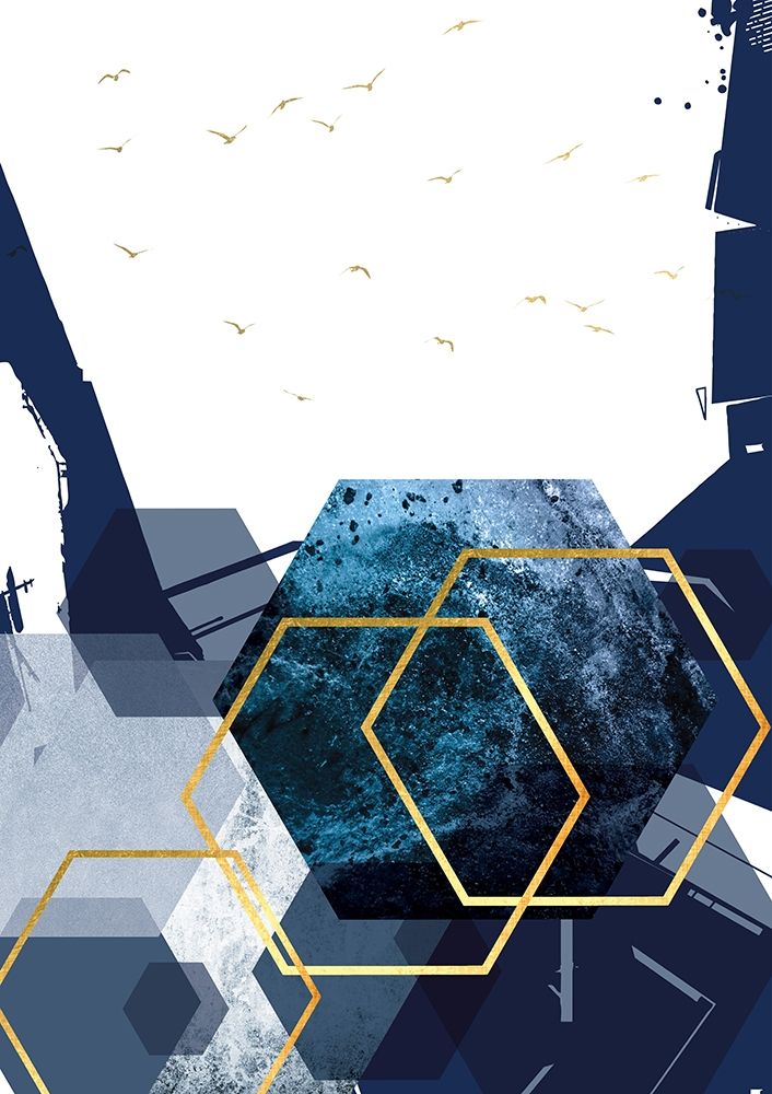 Hexagon Landscape Gold 2 art print by Urban Epiphany for $57.95 CAD