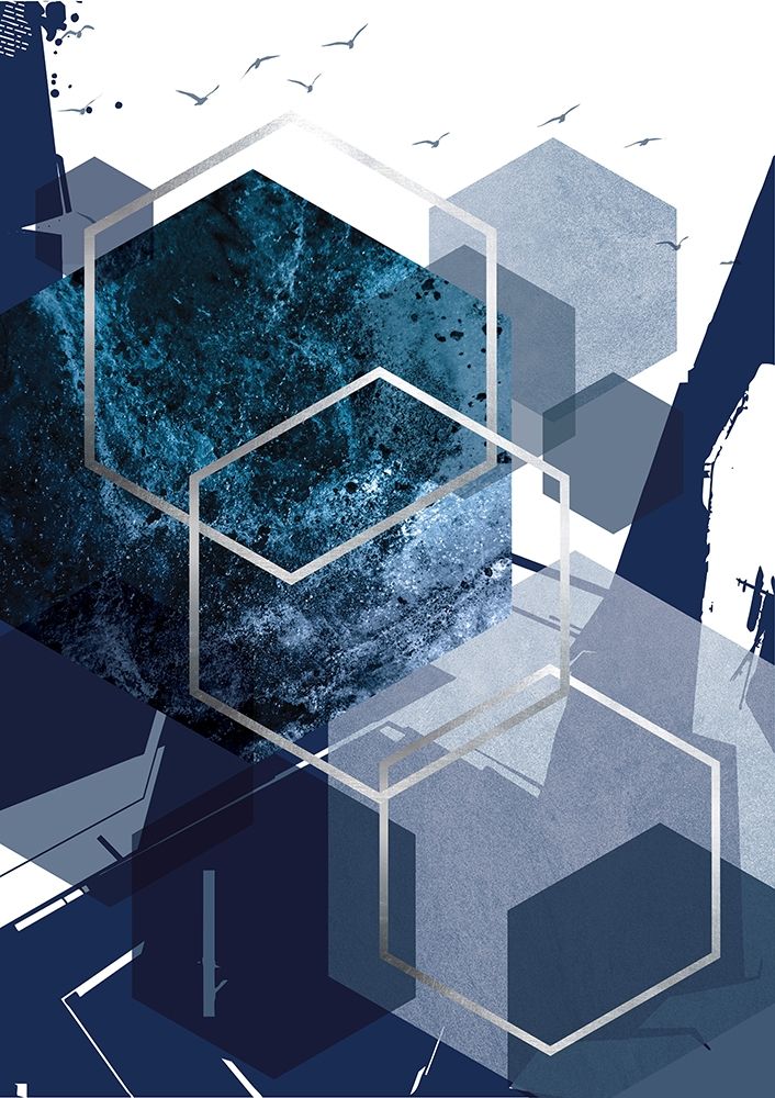 Hexagon Landscape Silver 1 art print by Urban Epiphany for $57.95 CAD
