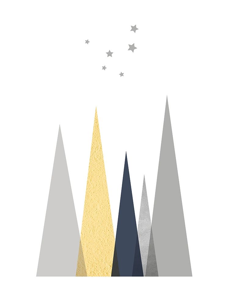 Navy Yellow Grey Mountains 2 art print by Urban Epiphany for $57.95 CAD