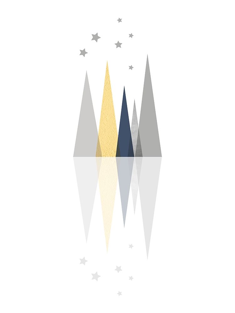 Navy Yellow Grey Mountains 3 art print by Urban Epiphany for $57.95 CAD