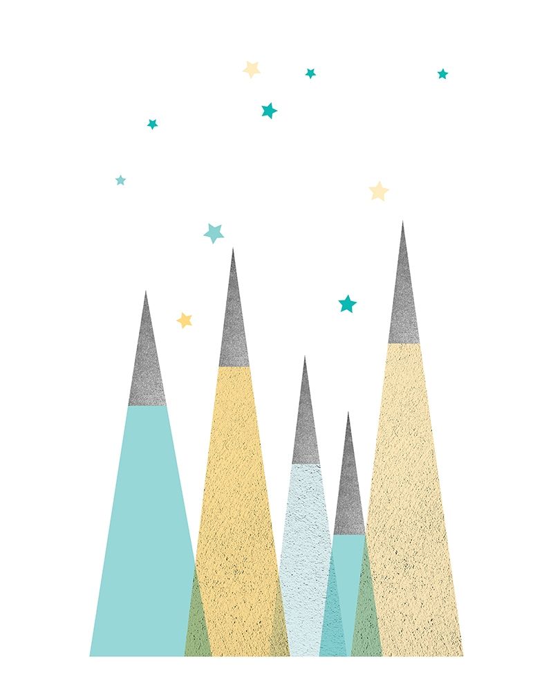 Teal Yellow Mountains 1 art print by Urban Epiphany for $57.95 CAD