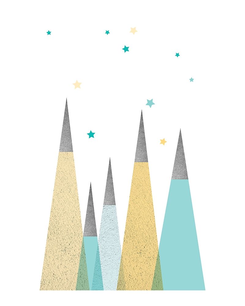 Teal Yellow Mountains 3 art print by Urban Epiphany for $57.95 CAD