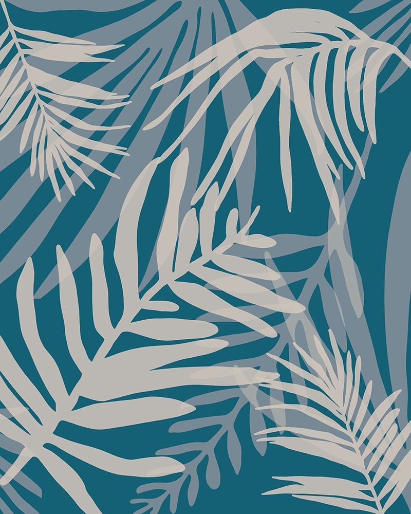 Teal and Beige Glam Leaves art print by Urban Epiphany for $57.95 CAD