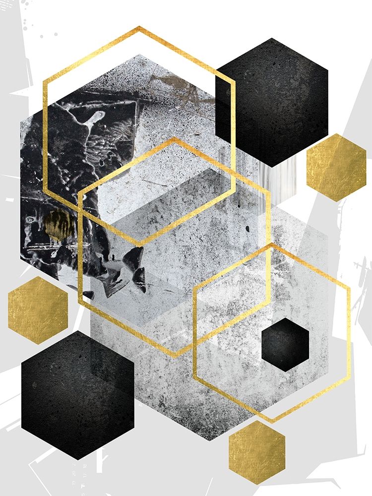 Abstract Geo Black Gold 1 art print by Urban Epiphany for $57.95 CAD