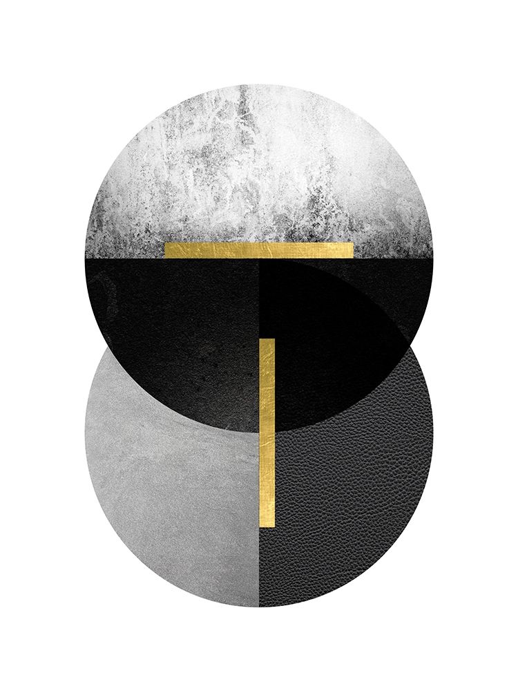 Black Grey Gold Circles 1 art print by Urban Epiphany for $57.95 CAD