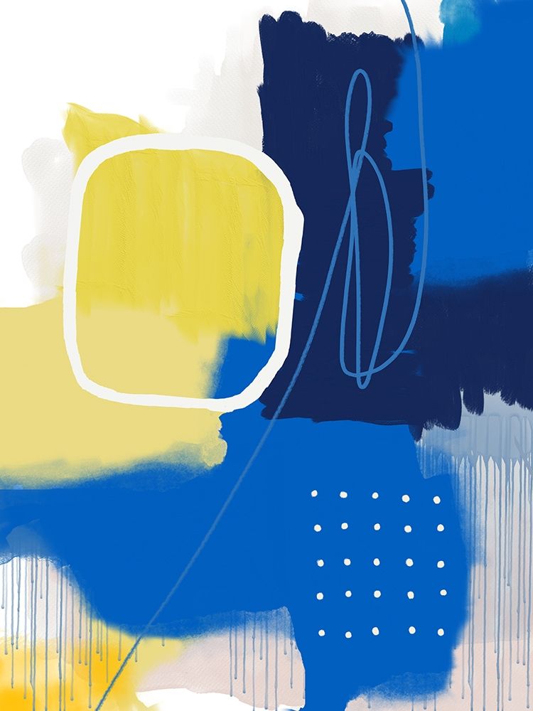 Modern Abstract Yellow Blue 1 art print by Urban Epiphany for $57.95 CAD