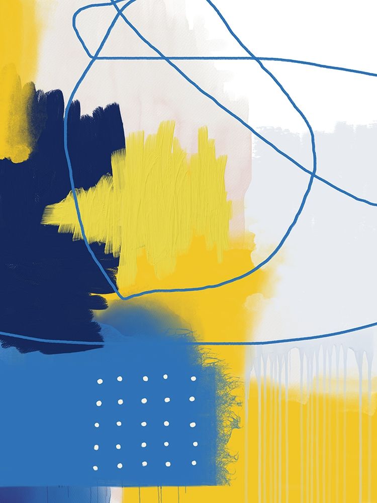 Modern Abstract Yellow Blue 2 art print by Urban Epiphany for $57.95 CAD