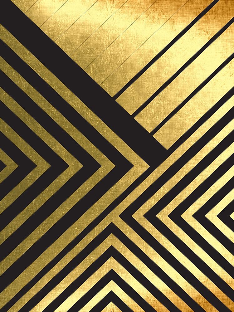 Black And Gold Geometric Lines 2 art print by Urban Epiphany for $57.95 CAD
