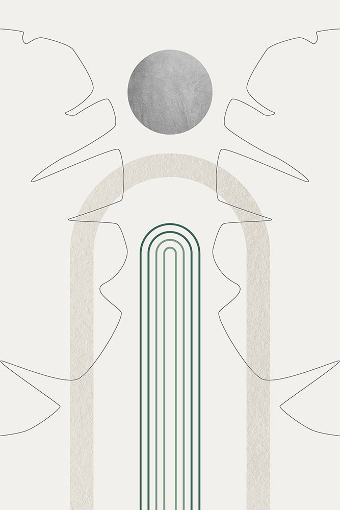 Mid Century Modern Gray Moon 1 art print by Urban Epiphany for $57.95 CAD