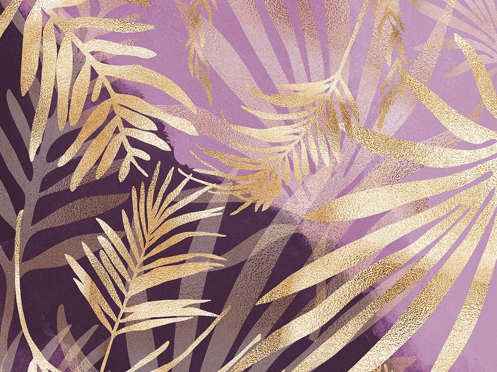 Glam Leaves Pink Purple art print by Urban Epiphany for $57.95 CAD