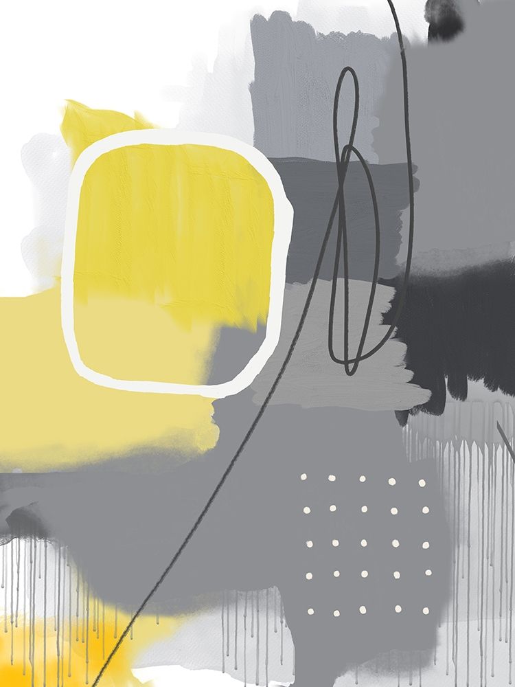 Modern Abstract Yellow Grey 1 art print by Urban Epiphany for $57.95 CAD