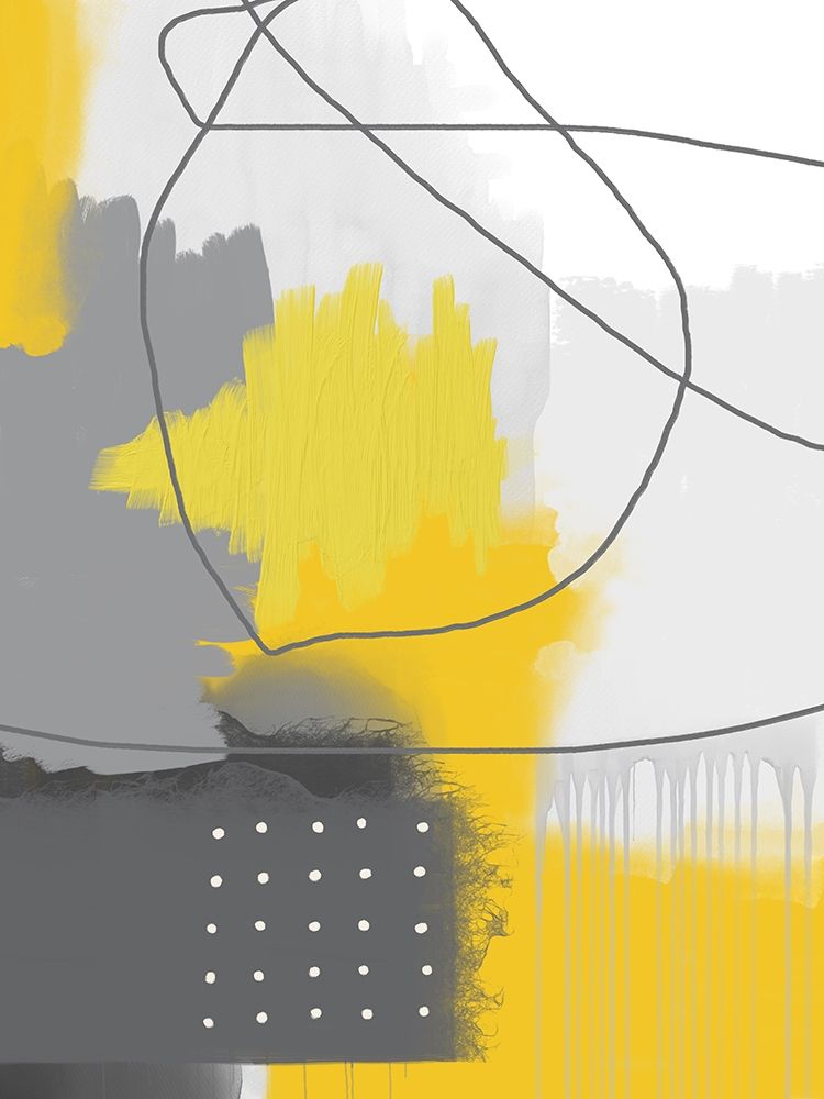 Modern Abstract Yellow Grey 2 art print by Urban Epiphany for $57.95 CAD