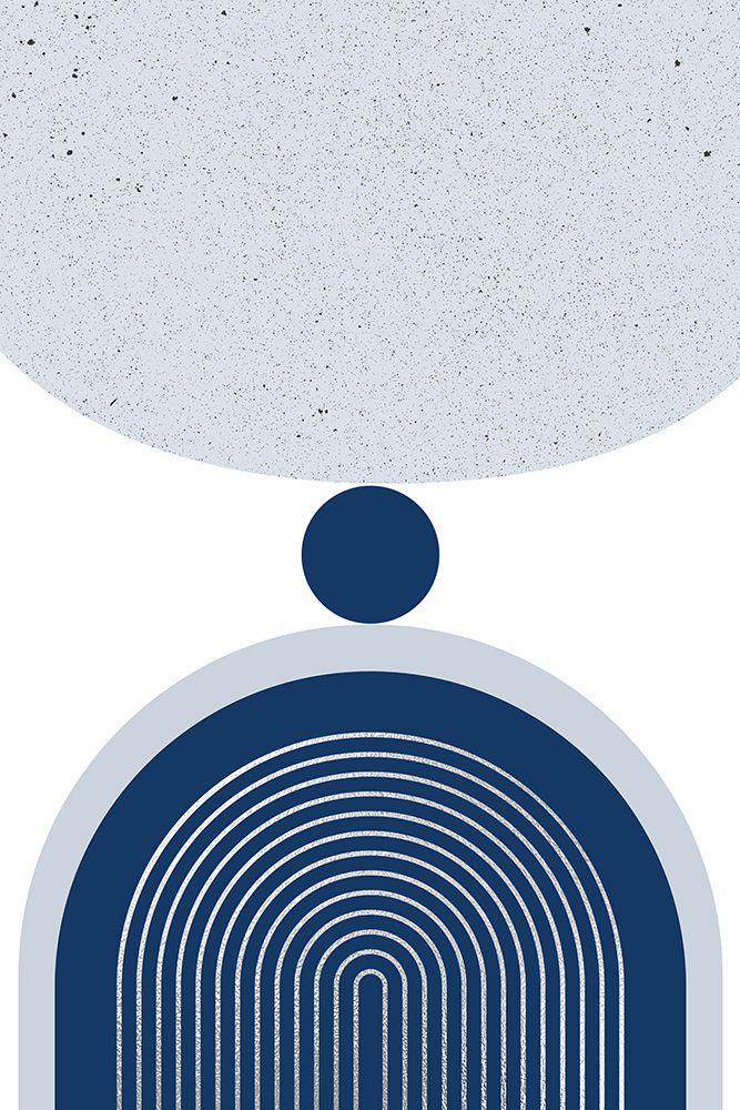 Mid Century Modern Navy Silver 1 art print by Urban Epiphany for $57.95 CAD