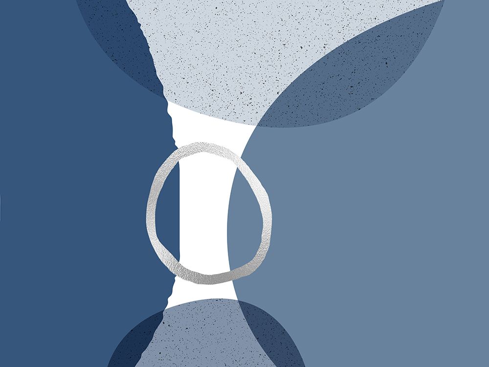 Mid Century Modern Navy Silver 2 art print by Urban Epiphany for $57.95 CAD