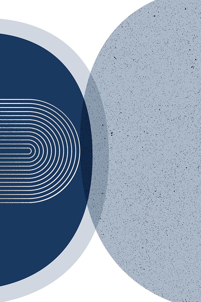 Mid Century Modern Navy Silver 3 art print by Urban Epiphany for $57.95 CAD