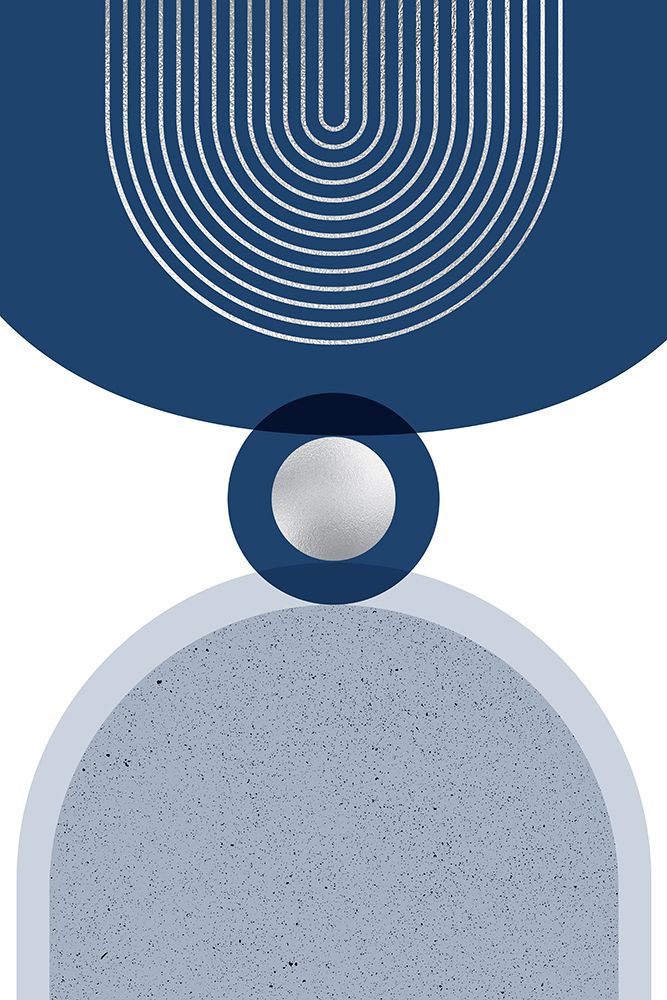 Mid Century Glam Navy Silver 1 art print by Urban Epiphany for $57.95 CAD
