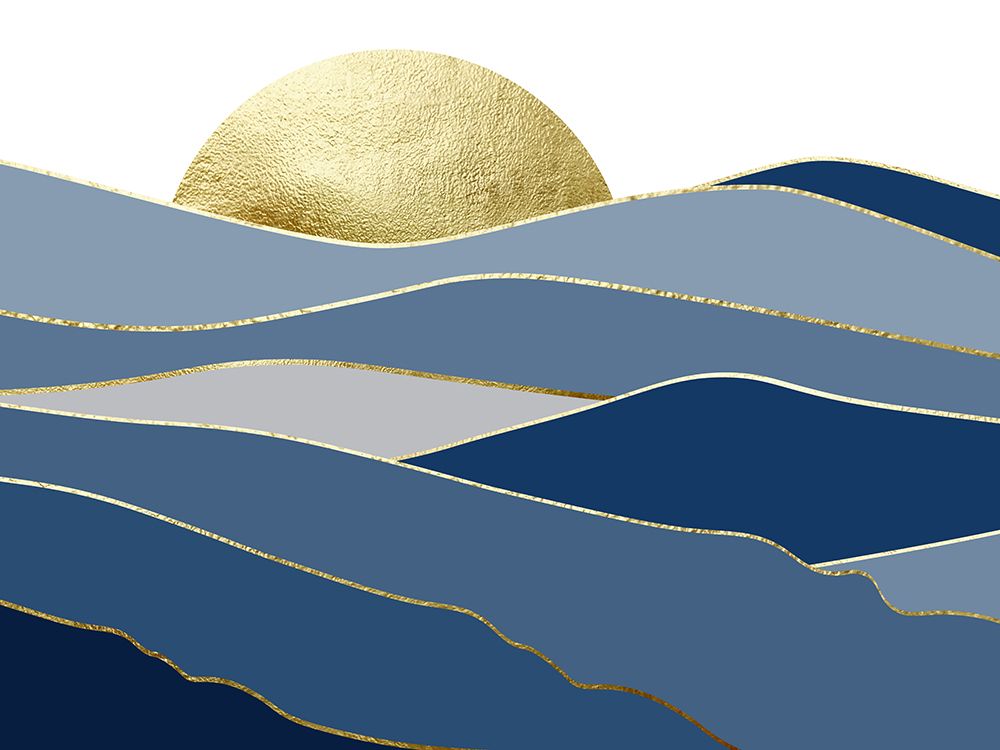 Navy Gold Landscape 2 art print by Urban Epiphany for $57.95 CAD