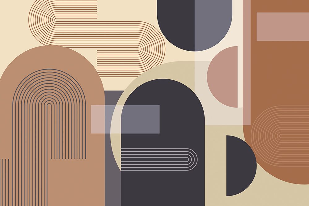 Abstract Arches Charcoal Terracotta 2 art print by Urban Epiphany for $57.95 CAD