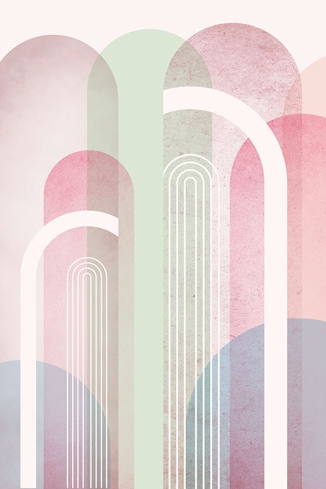 Mid Century Arches Soft Pastels 2 art print by Urban Epiphany for $57.95 CAD
