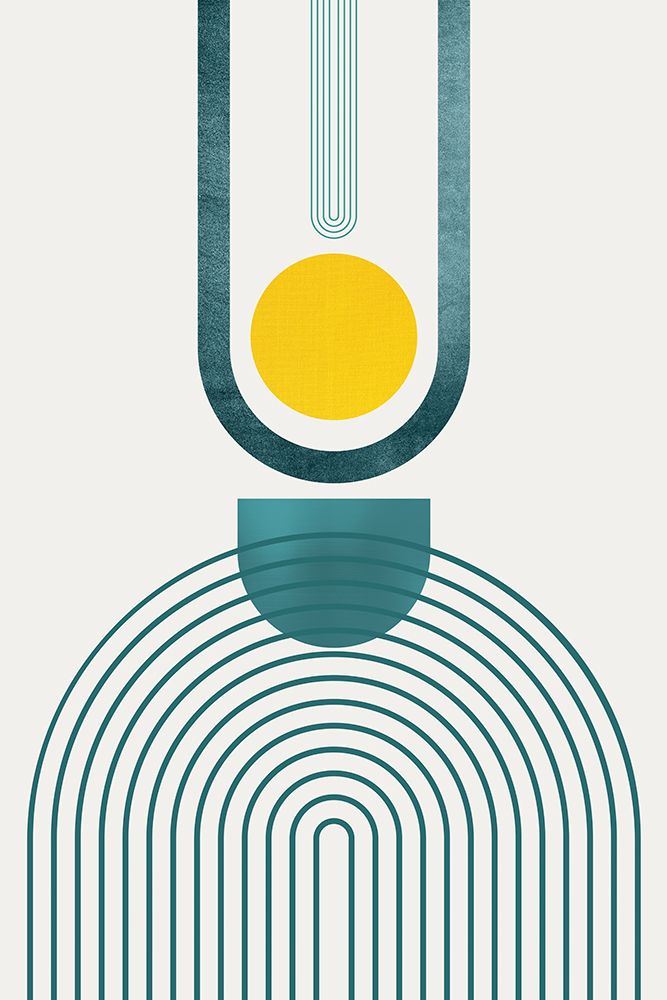 Mid Century Teal Yellow 3 art print by Urban Epiphany for $57.95 CAD