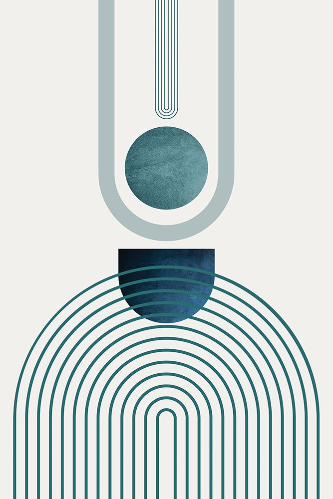 Mid CenturyModern Navy Teal 1 art print by Urban Epiphany for $57.95 CAD