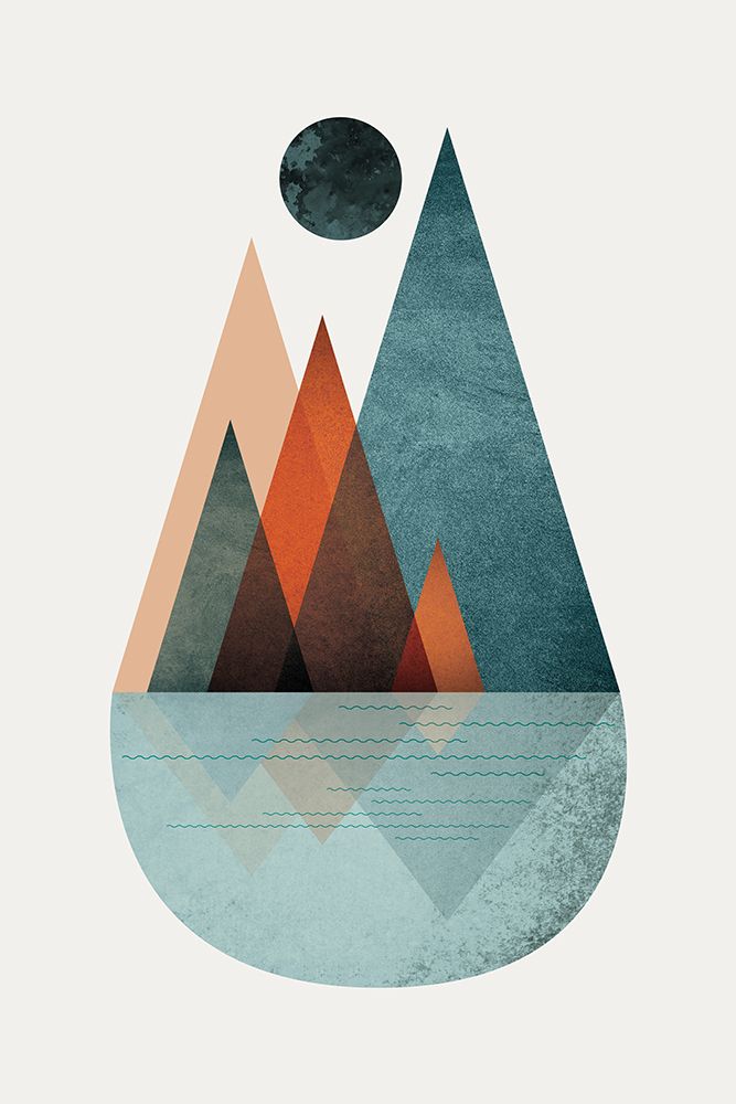 Minimalist Mid Century Orange Teal 2 art print by Urban Epiphany for $57.95 CAD
