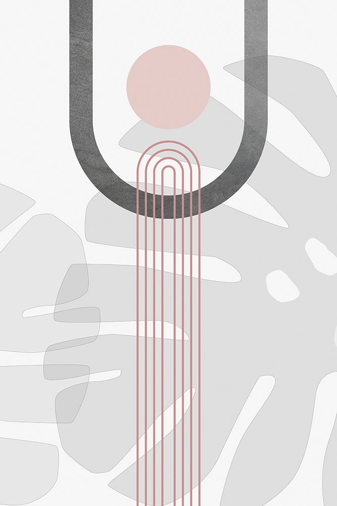 Modern Mid Century Abstract Pink Grey 1 art print by Urban Epiphany for $57.95 CAD