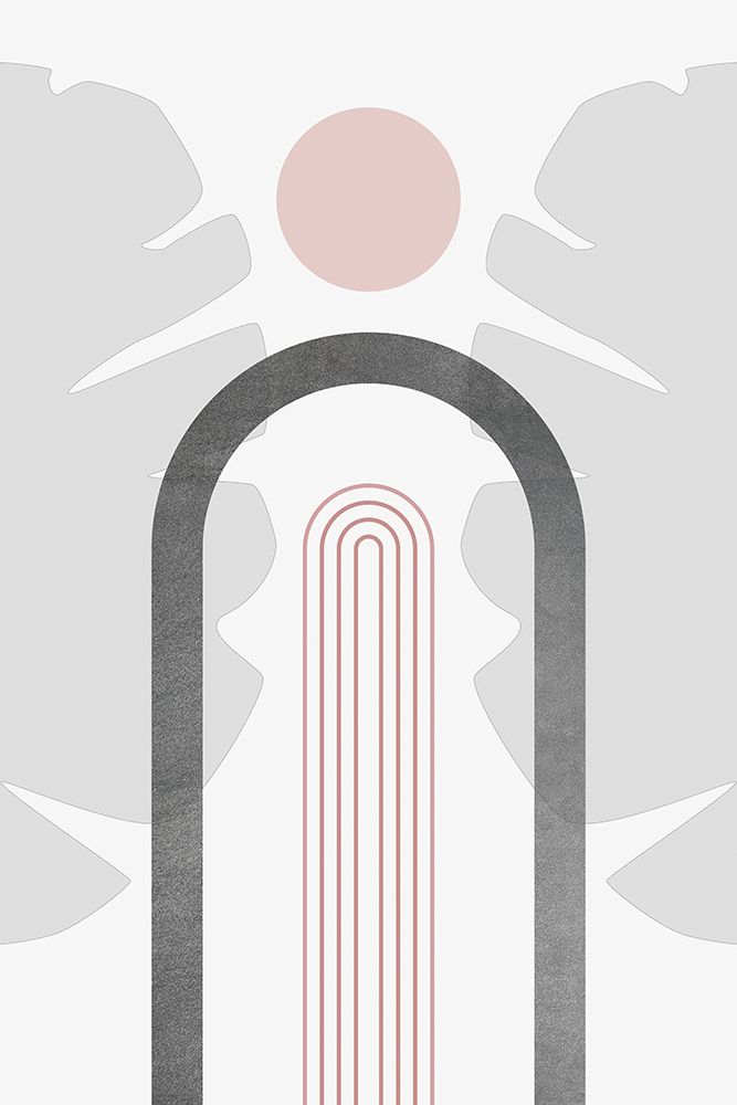 Modern Mid Century Abstract Pink Grey 2 art print by Urban Epiphany for $57.95 CAD