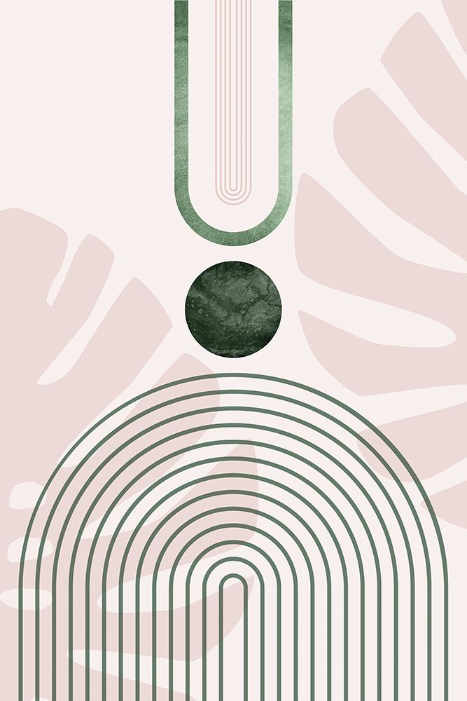 Pink Green Mid Century Botanical 3 art print by Urban Epiphany for $57.95 CAD