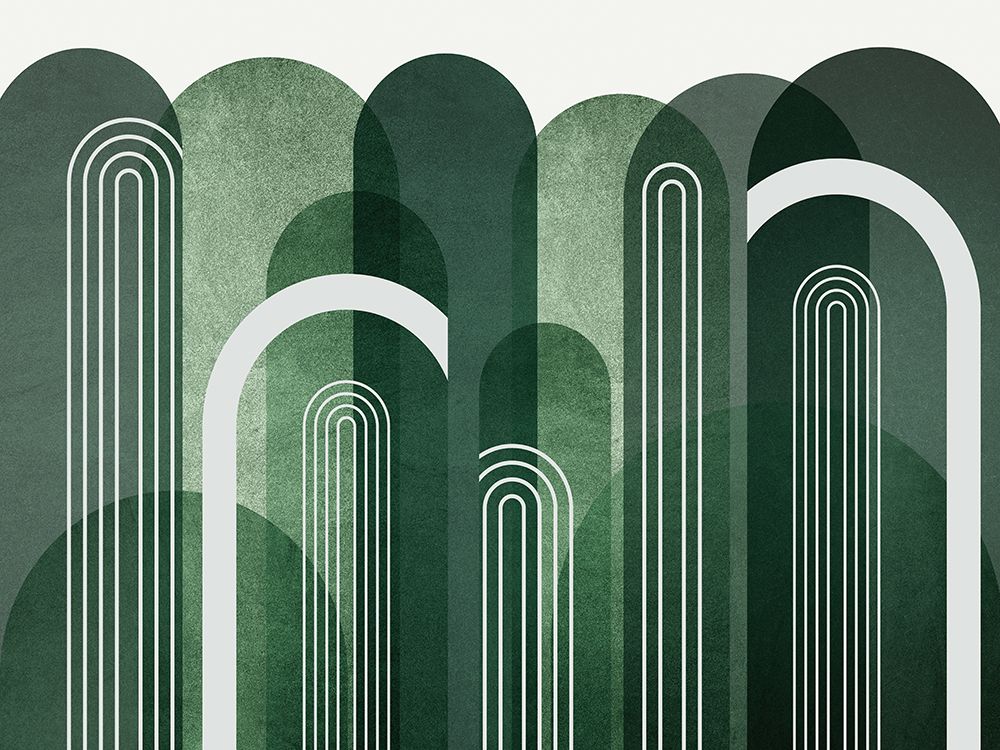 MidCentury Arches Emerald Green art print by Urban Epiphany for $57.95 CAD
