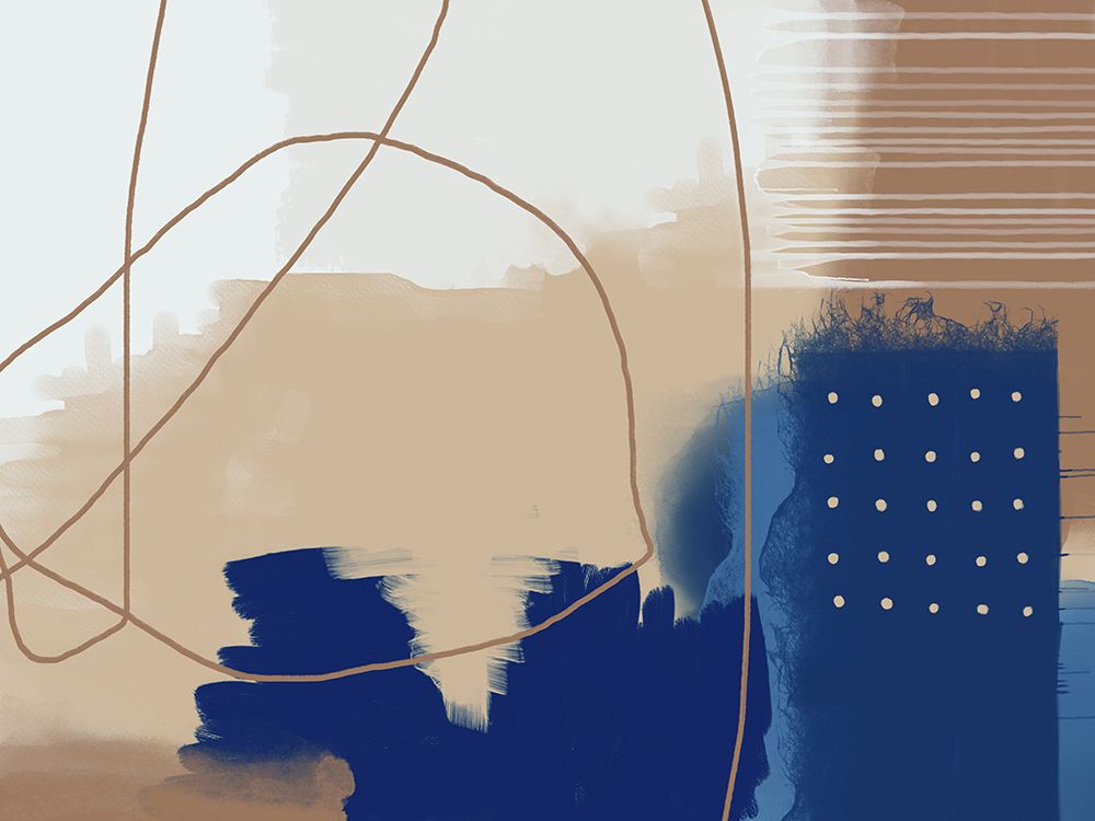 Modern Blue And Tan art print by Urban Epiphany for $57.95 CAD