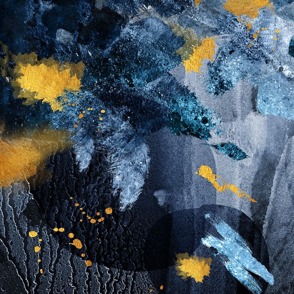 Navy Gold Abstract art print by Urban Epiphany for $57.95 CAD