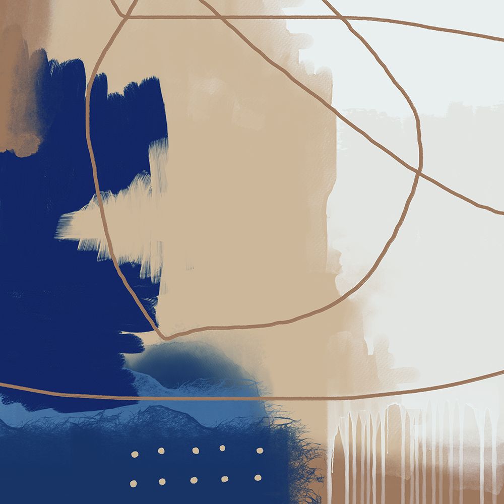 Blue And Tan Abstract 2 art print by Urban Epiphany for $57.95 CAD